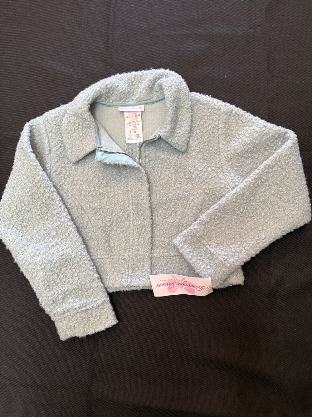 Bonnie Jean Light Blue Bouclé Cropped Jacket for Girls